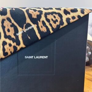 Saint Laurent Black and Gold Animal Print Tote Bag